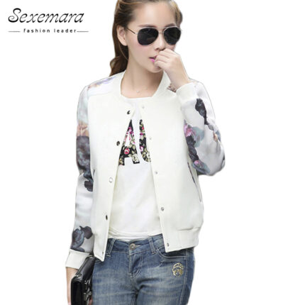 Women Jacket Brand Tops Flower Print